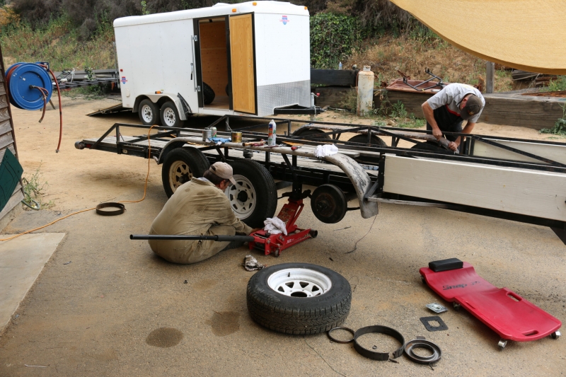 Getting the Meyers trailer ready for the trip