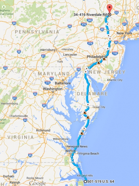 Day 2 Manteo to Port Jervis