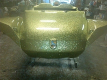 Front badge under clear