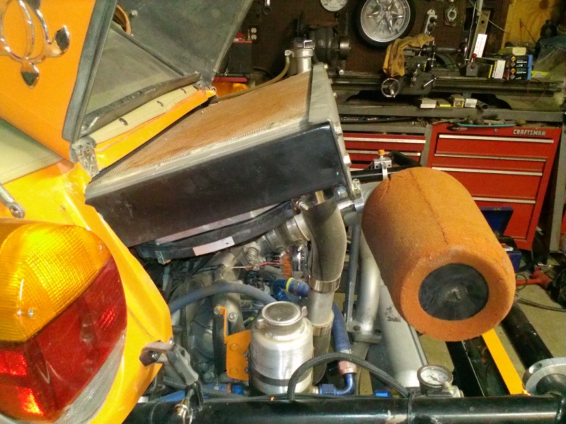 radiator mount left side with wing open.