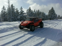 front left shot in snow